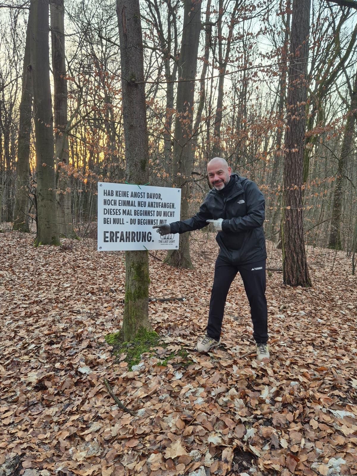 Motivationsschild am Streckenrand